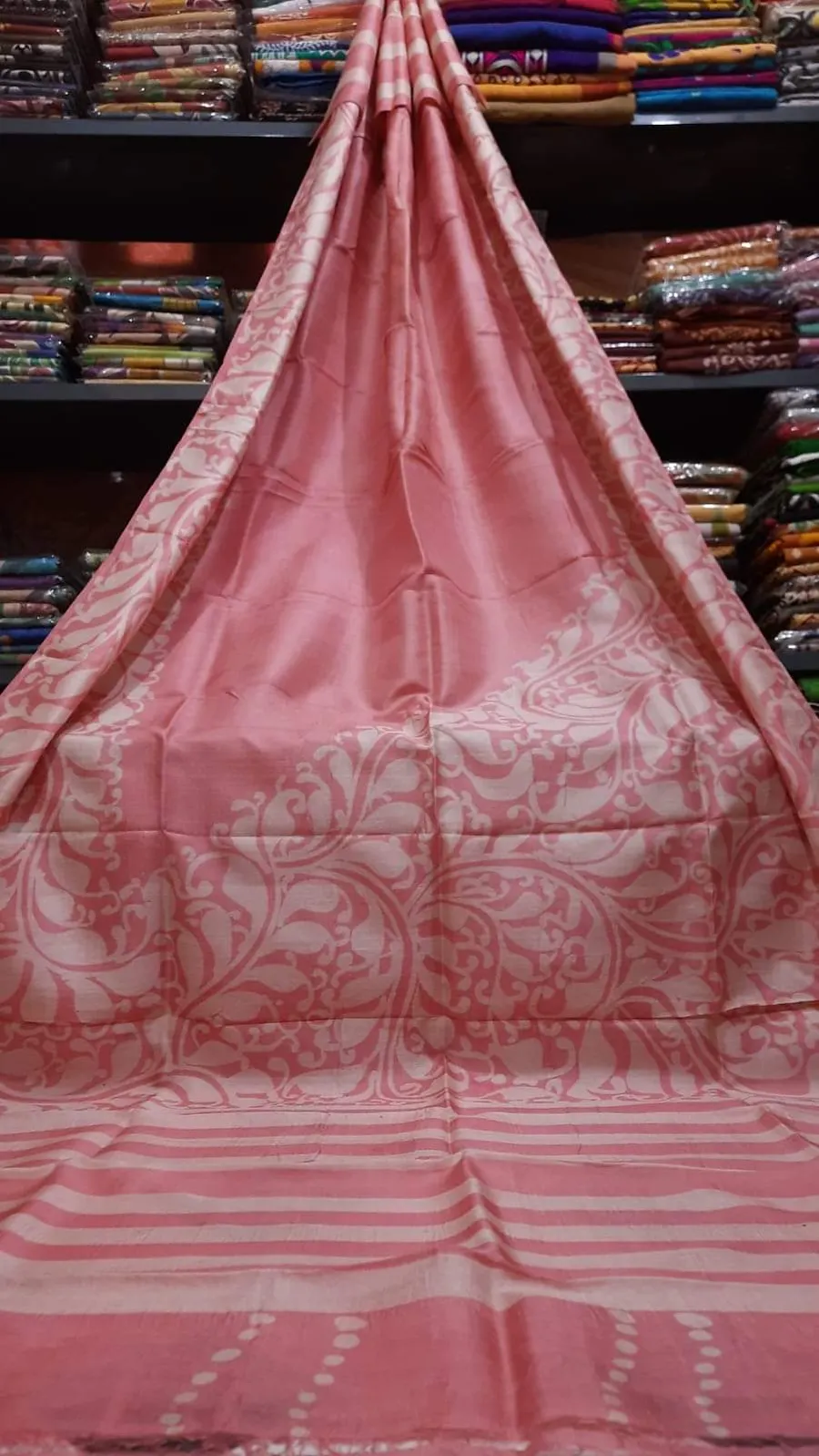 Pure Hand Painted Batik Silk Mark Certified Bishnupuri Silk Sarees